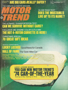 MOTOR TREND 1973 DEC - VETTE 4-ROTOR, VW 1600, JEEP